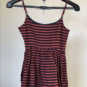 Jcrew Stripe Derby Boat Red And Black Dress Size 4